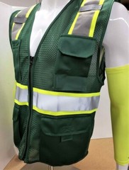 Two Tone High Visibility Reflective Hunter Green Safety Vest (X-Small-5XL)
