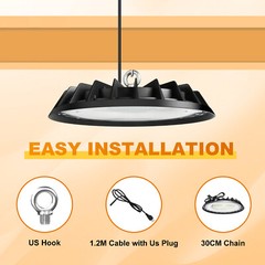 2 Pack 300W UFO Led High Bay Light Warehouse Commercial Industrial Factory 5000K