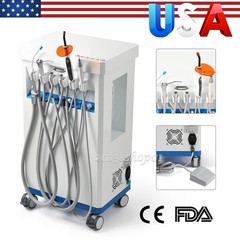 FDA Portable Dental Delivery Unit Suction Air Compressor Cart/ Handpiece kit