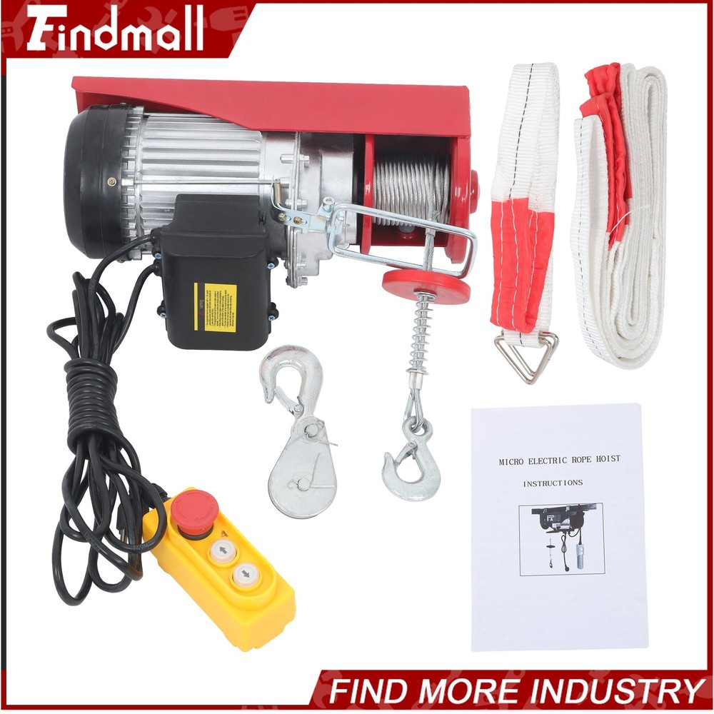 Findmall Mini Electric Hoist PA400 880lbs 14ft/4.2m Wired Remote Control 980W