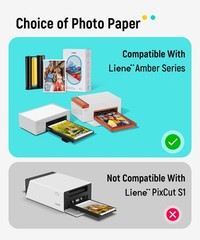 Liene Amber M100/M200/M110/M210 4×6” Photo 40 sheets refill pack, White