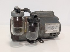 Gast 1022-V120-G272X vacuum pump, Doerr/GE 3/4HP 115/230V, dual glass filters