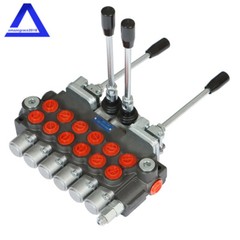 11 GPM Hydraulic Backhoe Directional Control Valve w/ 2 Joysticks,6 Spool,