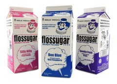 Cotton Candy Floss Sugar 3 Pack Blue Raspberry Pink Vanilla Grape 1/2 Gallon