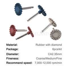 6pcs/kit Dental Composite Polishing Polisher Diamond System RA Disc 14mm Wheel