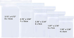 Jewelry Baggies 5 Sizes 500Pcs Small Sealable Zipper Bags Clear Plastic Zip Bags