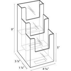 Dazzling Displays 3-Tier 4 x 9 Tri-Fold Brochure Holder clear