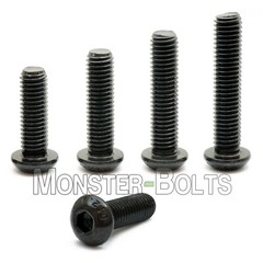 #6-40 Button Head Socket Caps Screws, Alloy Steel w Thermal Black Oxide SAE Fine