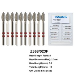 Zirconia Adjustment Diamond Burs Z368/023F Football Fine Grit FG High Speed