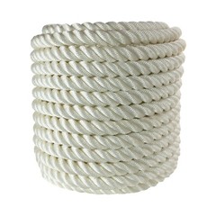 Premium 3 Strand Twisted White 100% Nylon Boat Rope Anchor Line Dock Mooring