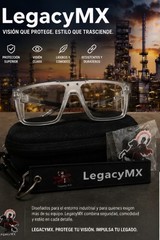 LegacyMX Clear Lens Full Frame Safety Glasses w/ Rigid Case, Keychain, Sticker