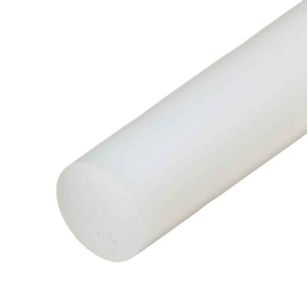 3.000 (3 inch) x 36 inches, UHMW Plastic Round Rod, White