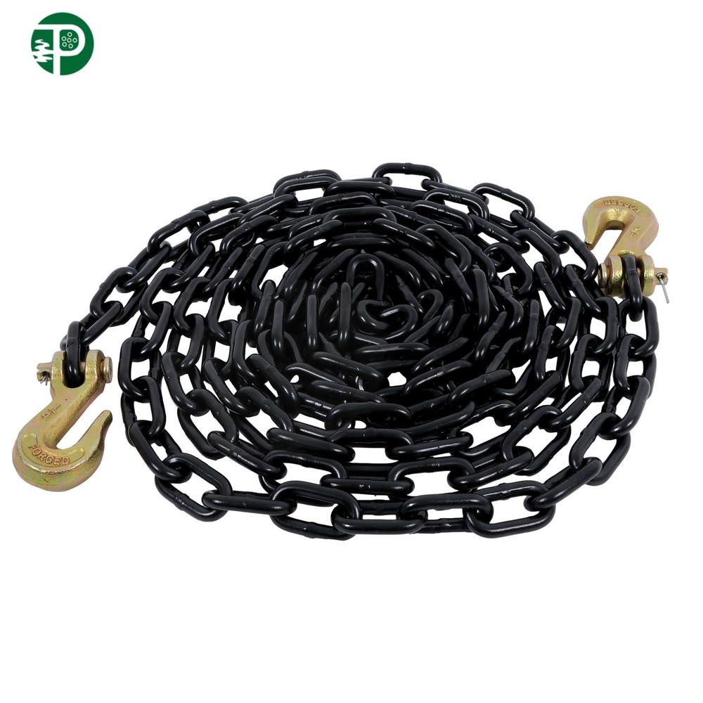 G80 Transport Binder Chain 1/4″ × 14 Ft | Tow Chain with Clevis Grab Hooks