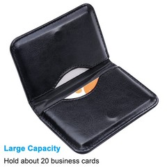 Wisdompro Business Card Holder, 2-Sided PU Leather Folio Name Card Holder