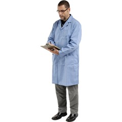 Superior Surgical 473-XL Microstatic ESD Lab Coat – Blue XL Unisex