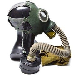 Soviet gas mask GP-4 Green rubber face mask respiratory surplus 1960 Vintage Kit