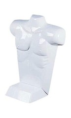 4 Molded Man’s Shirt T Form Countertop Fits S-L Male Mannequin White Hollow Back