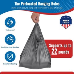 1000 Gray T-Shirt Bags 1/6 12″ x 6.5″ x 21″, Plastic Grocery Shopping Bags