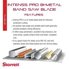 Starrett Intenss Pro Band Saw Blade Bimetal Intenss Tooth Raker Set Positive