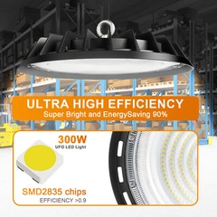 2 Pack 300W UFO Led High Bay Light Warehouse Commercial Industrial Factory 5000K