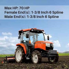1-3/8″ 6-Spline PTO Shaft Extender Adapter Male to Female for Tractors