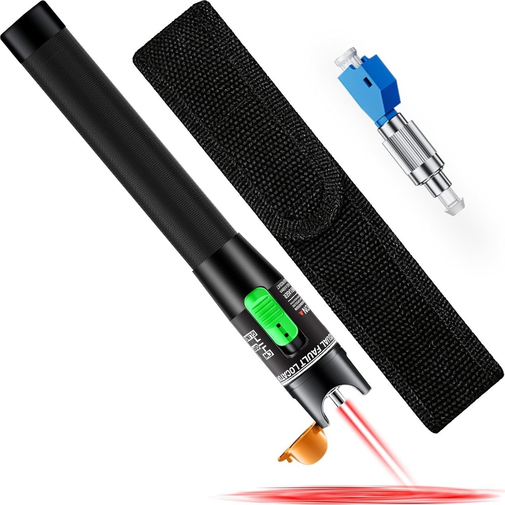 30/50KM VFL Fiber Optic Tester Rechargeable with FC Male to LC Female Adapter