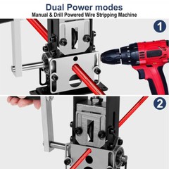 Manual Wire Stripping Machine Portable Cable Stripper 1mm to 21mm Hand Crank US