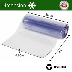 Vinyl Strip 200mm Wide x 8 Feet Long 2mm Thick Clear Plastic Pet Door Flap