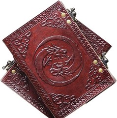 Vintage Dragon Diary Handmade 5×7 Leather Journal Double Lock Unlined B1G1