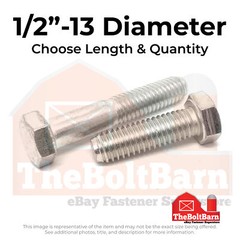1/2″-13 316 Stainless Steel Hex Cap Screws (Choose Length & Qty)