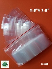 Clear Reclosable Mini Zip Seal Plastic Bags 2Mil Small 1.5″x1.5″ Top Lock Baggie