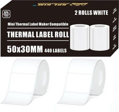 M110 Thermal Labels, 2 Rolls 2″x1.18″ 50*30mm, 50x30mm White 2