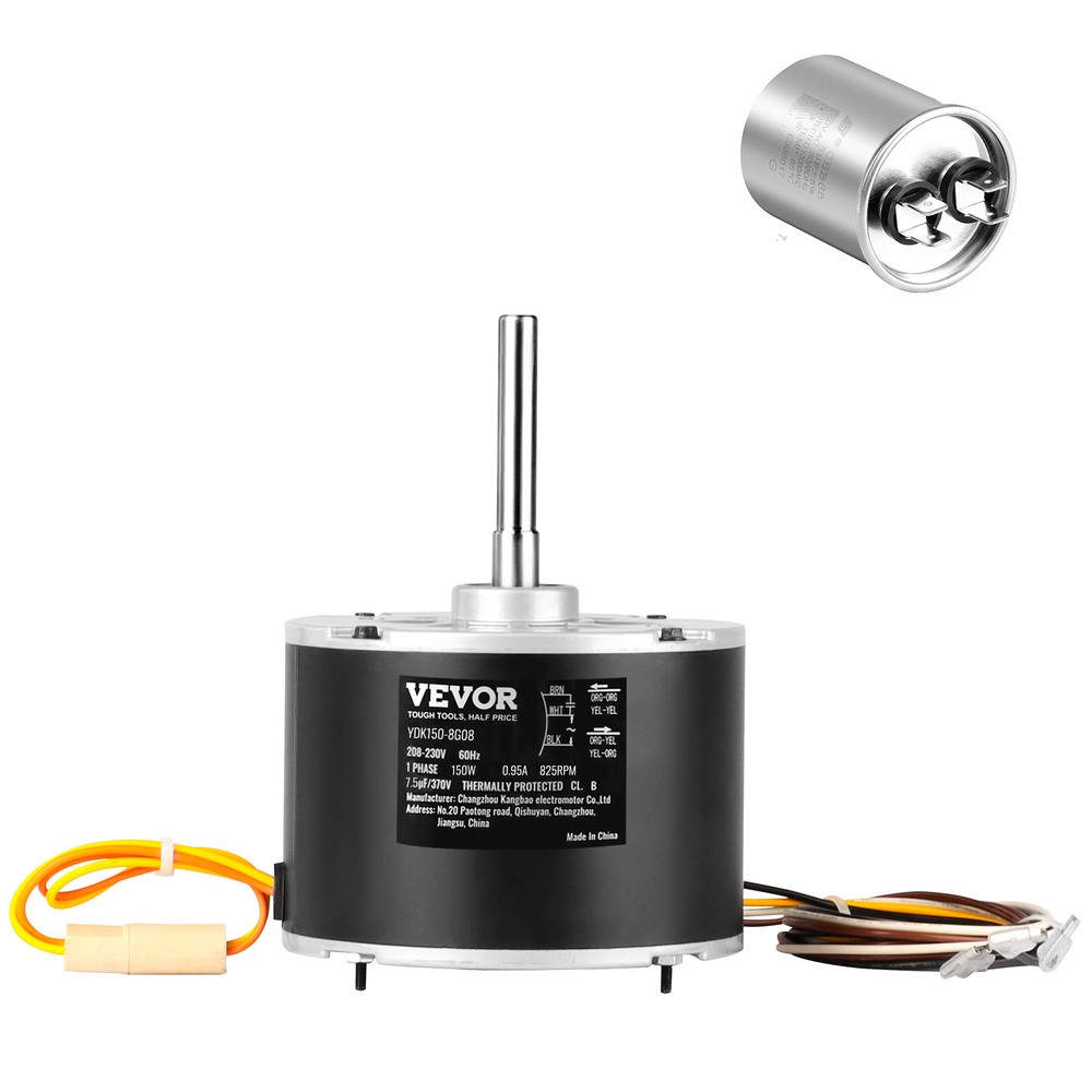 VEVOR Condenser Fan Motor 1/5HP 825RPM 0.95A 208-230V 5KCP39GFS166S 3S003