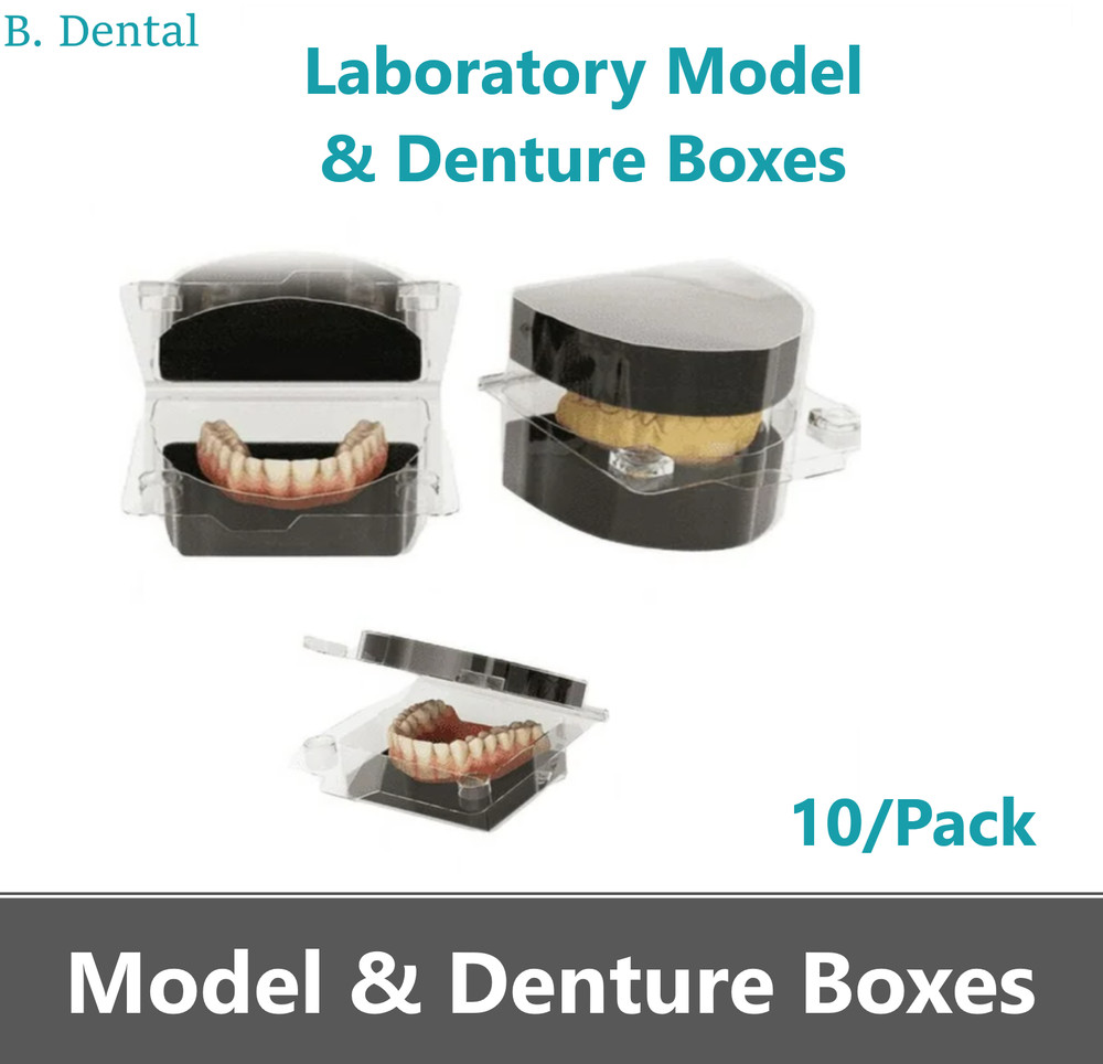 AMGoods Dental Laboratory Model & Denture Boxes 4″L x 2.9″W x 2.1″H Clear, 10/Pk