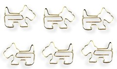 100 Count Bag Shaped Paper Clips Silver Scottie Dog Clips by Butler in the Home