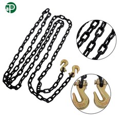 G80 Transport Binder Chain 1/4″ × 14 Ft | Tow Chain with Clevis Grab Hooks