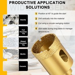 1.18″/30mm Diamond Hole Saw 1 PC. Gold