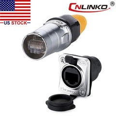 Ethernet Industrial Connector RJ45 Plug & Socket Waterproof IP67 Metal Fast Data