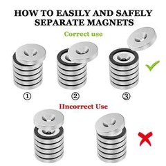 10 25 50 N52 Strong Countersunk Ring Magnets 1″ x1/8 ” Hole Rare Earth Neodymium