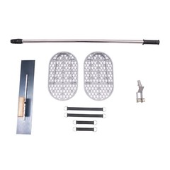 Long Handle Concrete Trowel Cement Surface Smoothing Tool w/ Finishing Shoes NEW