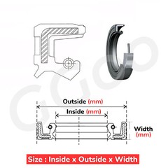 Metric NBR Oil Shaft Seal Dust Grease Seal TC Double Lip w/ Spring ID 45-60mm