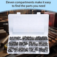 140 Sets Chicago Screws Kit M4 M5 Binding Rivets for Leather Belt Book DIY