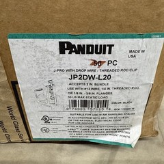 Lot of 47 Panduit JP2DW-L20 J-Pro Cable Support Drop Wire &Threaded Rod Clips