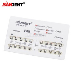 10 Packs Dental Orthodontic Brackets Metal Braces Standard Roth 022 Hooks 3-4-5
