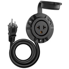 5-in-1 Outdoor Power Outlet, 20A 125V RV Power Outlet Shore Charger Socket 12AWG