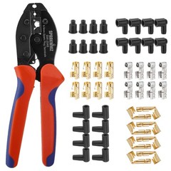Premium Ratchet Spark Plug Wire Crimping Tool Kit with 24 Terminals & Boots