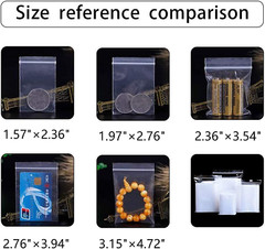 Jewelry Baggies 5 Sizes 500Pcs Small Sealable Zipper Bags Clear Plastic Zip Bags
