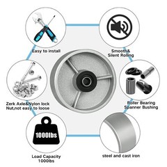 4″/5″/6″/8″ Industrial Casters, Steel Cast Iron Wheel , Heavy Duty Caster