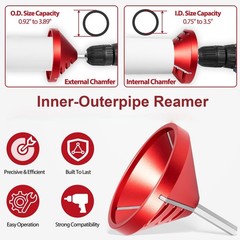 2-in-1 PVC Pipe Chamfer & Deburr Tool Manual Pipe Reamer 0.92–3.89″OD CPVC Pipe