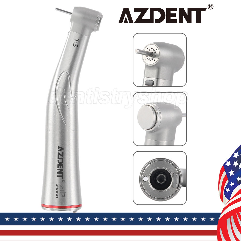 Dental 1:5 Fiber Optic Contra Angle Stainless Steel Increasing Handpiece